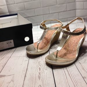 CHAPS Platino Corked Wedge Sandals - Size 9.5 -New